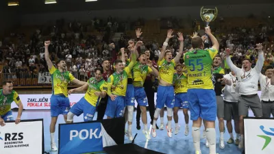 Celje Pivovarna La&scaron;ko in Trimo Trebnje18.4.2026 - finalna tekma slovenskega pokala za mo&scaron;ke v rokometu - rokometFoto: Luka Cjuha