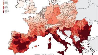 Spremembe v umrljivosti zaradi vročine, izražena kot povečanje &scaron;tevila letnih smrti na milijon prebivalcev v Evropi, pri čemer so primerjali obdobji 1991&ndash;2000 in 2015&ndash;2024. / Foto: Lancet Countdown Europe Report 2026