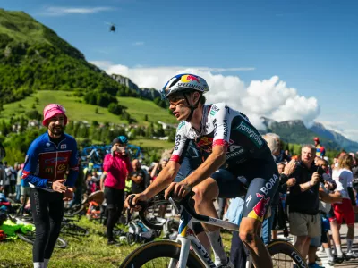 Giulio Pelizzari of Red Bull Bora Hansgrohe performs during Giro di Italia in San Valentino, Italy on May 27, 2025. // Charly L&oacute;pez / Red Bull Content Pool // SI202505271974 // Usage for editorial use only // 