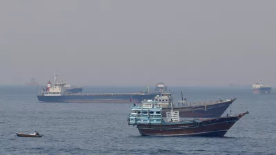 Ships and boats in the Strait of Hormuz off the coast of Musandam, Oman, April 20, 2026. REUTERS