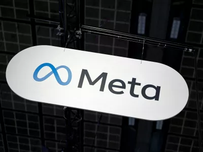 FILE PHOTO: The logo of Meta is seen during the Viva Technology conference dedicated to innovation and startups at Porte de Versailles exhibition center in Paris, France, June 12, 2025. REUTERS/Benoit Tessier/File Photo
