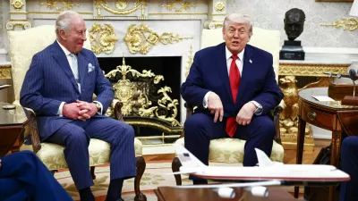 US President Donald Trump meets with Britain's King Charles III in the Oval Office of the White House in Washington, DC, on April 28, 2026. HENRY NICHOLLS/Pool via REUTERS