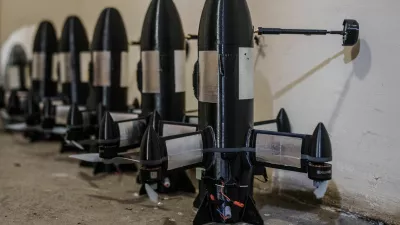 P1-Sun FPV interceptor drones near the frontline, amid Russia's attack on Ukraine, in Donetsk region, Ukraine April 26, 2026. REUTERS/Serhii Korovainyi