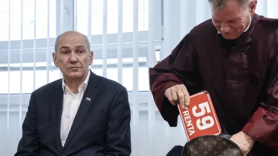 Franci Matoz, Janez Janša- 15.04.2025 - sojenje Janezu Janši v zadevi Trenta v Celju//FOTO: Jaka Gasar