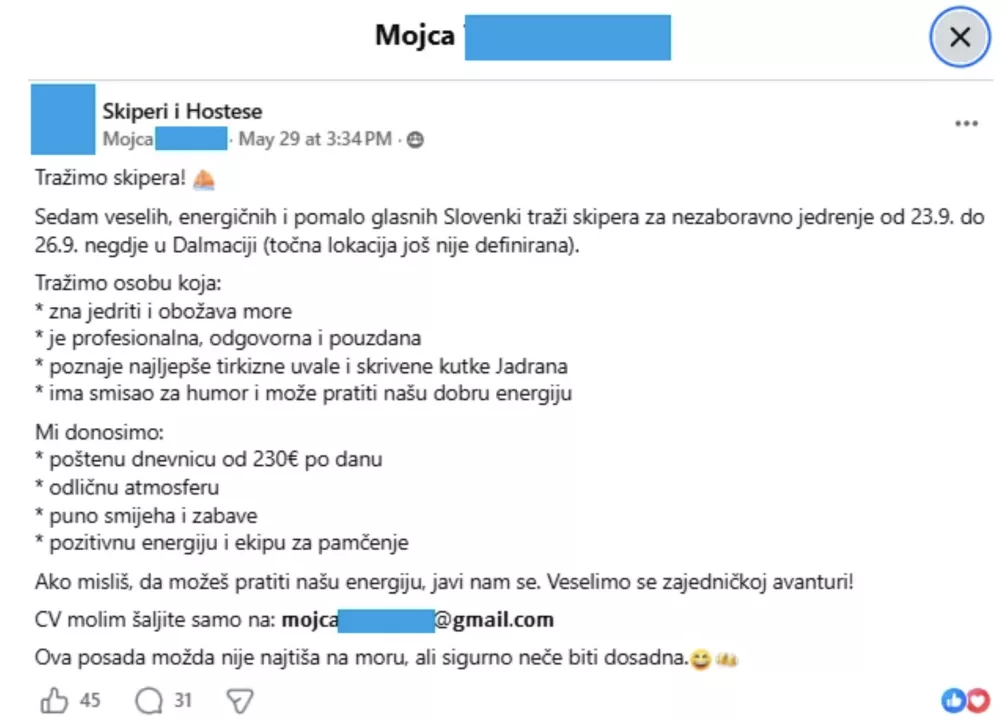 Foto: zajem zaslona fb