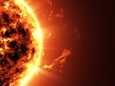 Abstract Illustration of an a Big Sun Star in Space