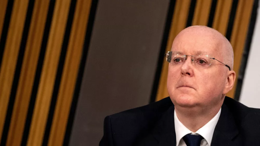 FILE PHOTO: SNP Chief Executive Peter Murrell arrives to give evidence to a Scottish Parliament committee in Edinburgh, Scotland, Britain December 8, 2020. Andy Buchanan/Pool via REUTERS/File Photo