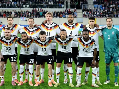 FILE PHOTO: Soccer Football - World Cup - UEFA Qualifiers - Group A - Luxembourg v Germany - Stade de Luxembourg, Luxembourg City, Luxembourg - November 14, 2025 Germany players pose for a team group photo before the match REUTERS/Omar Havana/File Photo