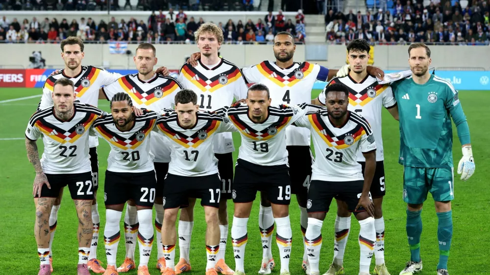 FILE PHOTO: Soccer Football - World Cup - UEFA Qualifiers - Group A - Luxembourg v Germany - Stade de Luxembourg, Luxembourg City, Luxembourg - November 14, 2025 Germany players pose for a team group photo before the match REUTERS/Omar Havana/File Photo