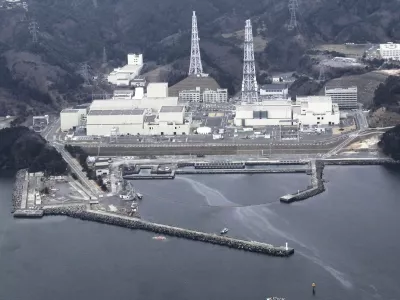 An aerial view shows Onagawa Nuclear Power Plant is seen at Miyagi Prefecture in this photo taken by Yomiuri Shimbun on April 8, 2011. Water leaked out of spent fuel pools at the Onagawa nuclear plant in northeast Japan after a strong aftershock rocked the region late on Thursday, but there was no change in the radiation levels outside the plant, operator Tohoku Electric Power said on Friday. Mandatory credit REUTERS/Yomiuri Shimbun (JAPAN - Tags: DISASTER ENERGY ENVIRONMENT) JAPAN OUT. NO COMMERCIAL OR EDITORIAL SALES IN JAPAN. FOR EDITORIAL USE ONLY. NOT FOR SALE FOR MARKETING OR ADVERTISING CAMPAIGNS. THIS IMAGE HAS BEEN SUPPLIED BY A THIRD PARTY. IT IS DISTRIBUTED, EXACTLY AS RECEIVED BY REUTERS, AS A SERVICE TO CLIENTS. YES