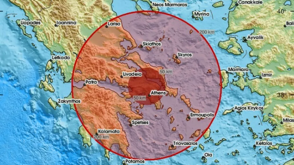 Potres na gr&scaron;kem otoku Evbeja
