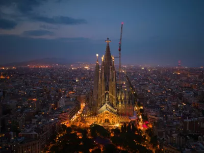 A view of the Basilica of the Sagrada Familia in Barcelona, Spain, Saturday, May 30, 2026, ahead of Pope Leo XIV's visit to Barcelona in June. (AP Photo/Emilio Morenatti)