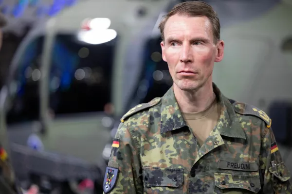 Christian Freuding, German Army Generalleutnant and the Inspector of the German Army attends the International Aerospace Exhibition ILA at Schoenefeld Airport in Berlin, Germany, June 10, 2026. REUTERS/Axel Schmidt