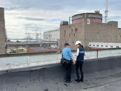 Ukrajina, Zaporozje.Strokovnjaki Mednarodne agencije za jedrsko energijo (IAEA) v jedrski elektrarni Zaporozje na jugu Ukrajine, kjer preucujejo stanje v nuklearki. 