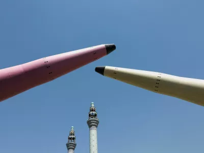 Symbolic mockups of Iranian missiles are displayed, on a street in Tehran, Iran, June 11, 2026. Majid Asgaripour/WANA (West Asia News Agency) via REUTERS ATTENTION EDITORS - THIS PICTURE WAS PROVIDED BY A THIRD PARTY. ISRAEL OUT. NO COMMERCIAL OR EDITORIAL SALES IN ISRAEL. NO ACCESS FOR ISRAELI MEDIA. NO USE BBC PERSIAN. NO USE VOA PERSIAN. NO USE MANOTO. NO USE IRAN INTERNATIONAL. NO USE RADIO FARDA. DIGITAL: NO USE BBC PERSIAN. NO USE VOA PERSIAN. NO USE MANOTO. NO USE IRAN INTERNATIONAL. NO USE RADIO FARDA.