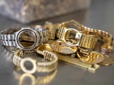 Old luxury watches before being put into a furnace to be melted down for gold at Hatton Garden Metals in London, Britain, June 10, 2026. REUTERS/Toby Shepheard