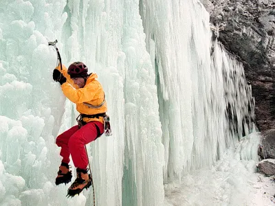 Plezanje po ledu - slap Peričnik, Silvo Karo