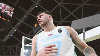 Luka Dončić28.06.2024 - Pripravljalna tekma v ko&scaron;arki, Slovenija: Brazilija, Stožice. FOTO: Nik Erik Neubauer