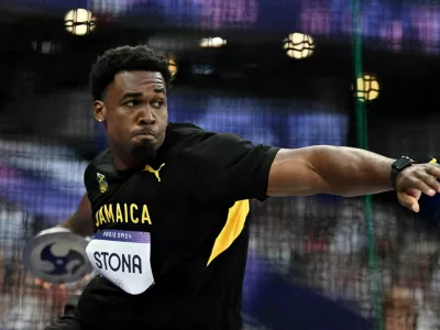 Paris 2024 Olympics - Athletics - Men's Discus Throw Final - Stade de France, Saint-Denis, France - August 07, 2024. Roje Stona of Jamaica in action. REUTERS/Dylan Martinez   TPX IMAGES OF THE DAY