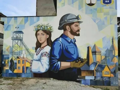 Mural so ustvarjale tri ukrajinske umetnice, Khrystyna Dragun, Lavriv Victoria in Iryna Olinyk. Foto: Roman Turn&scaron;ek