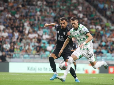 Derbi 7. kroga je bil v Stožicah, kjer so nogometa&scaron;i Olimpije premagali Muro. Foto: Luka Cjuha