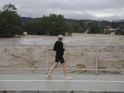 Tacen- 04.08.2023 &ndash; Poplave v Sloveniji - močno deževje, narasle reke, vremenske spremembe //FOTO: Jaka Gasar