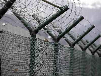 - ilustrativna fotografija - prostost - žična ograja - ptica - svoboda - zapor- Zavod za prestajanje kazni zapora Dob v Slovenski vasi pri Mirni na Dolenjskem 2013 - največji slovenski zapor - mo&scaron;ki obsojenci prestajajo kazen dalj&scaron;o od enega leta in pol do 30 let zaporne kazni - zaprti oddelek ima kapaciteto 233, polodprti 63, odprti pa 17 obsojencev//FOTO: Luka Cjuha