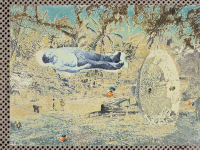 Uro&scaron; Weinberger, Up Float, 2024, olje na platnu, 150 x 210 cm