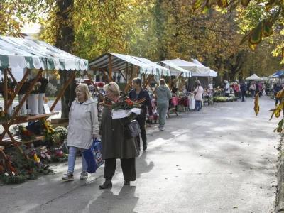 Na pokopali&scaron;čih je te dni&nbsp;velika gneča, tudi na ljubljanskih Žalah. Foto: Luka Cjuha&nbsp;