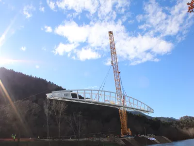 Most na &Scaron;pici Celje, postavljanje mosta 