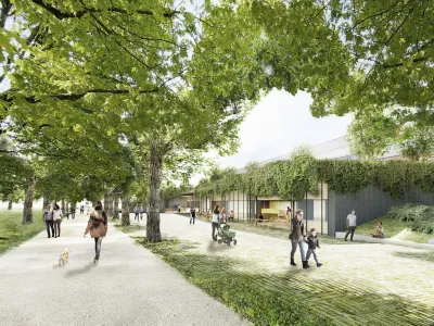 Avtorji zmagovalne re&scaron;itve na natečaju za malo ledeno dvorano Tivoli so slednjo zasnovali tako, da je skoraj popolnoma vkopana. Foto:&nbsp;ZAPS